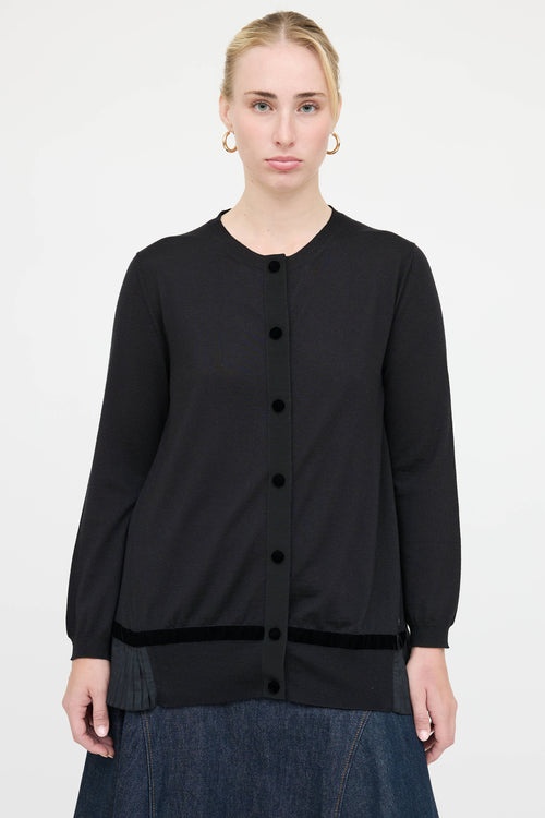 Moncler Knit Pleated Cardigan