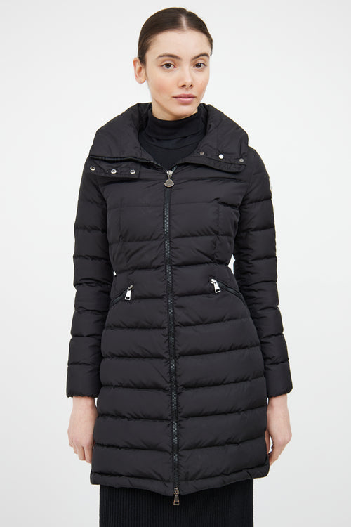 Moncler Black Down Flammette Coat