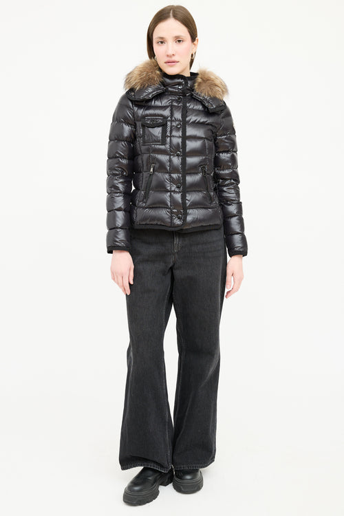 Moncler Down Fur Trim Armoise Puffer Jacket