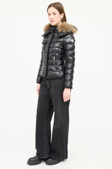 Moncler Down Fur Trim Armoise Puffer Jacket
