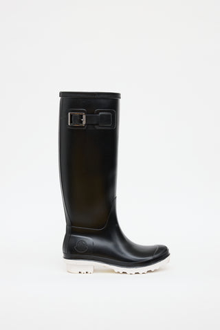 Moncler Black Hermine Rain Boot