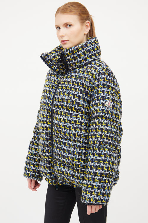 Moncler Blue & Multi Woven Puffer Jacket