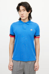 Moncler Blue & Multicolour Striped Polo