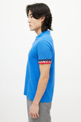 Moncler Blue & Multicolour Striped Polo
