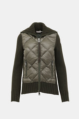 Moncler Wool Padded Zip-Up Cardigan