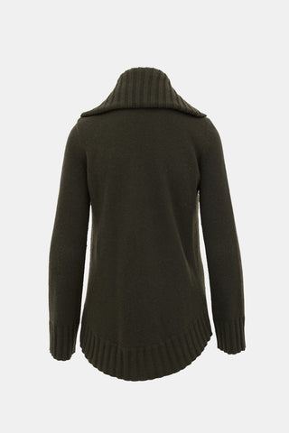 Moncler Wool Padded Zip-Up Cardigan