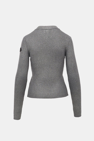 Moncler Coated Wool Ribbed Knit Sweater