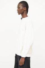 Moncler White & Beige Crewneck Top