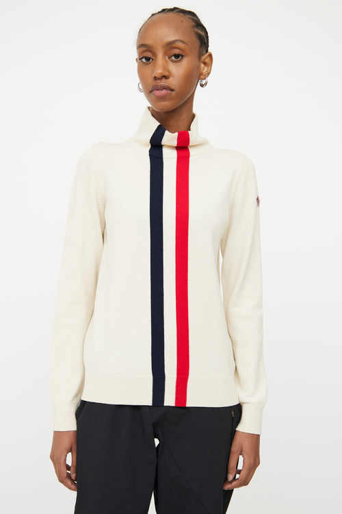 Moncler Cream Grenoble 2017 Striped Top