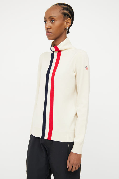 Moncler Cream Grenoble 2017 Striped Top