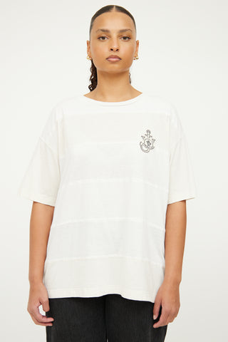 Moncler White & Cream Short Sleeve T-shirt