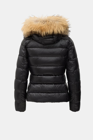 Moncler Down Fur Trim Puffer Jacket