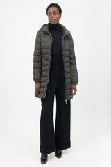 Moncler Down Talev Leather Trimmed Coat