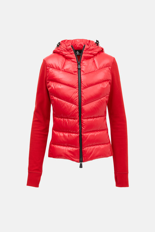 Moncler Down & Fleece Hooded Cardigan