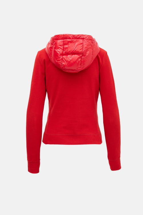 Moncler Down & Fleece Hooded Cardigan