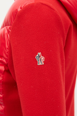 Moncler Down & Fleece Hooded Cardigan