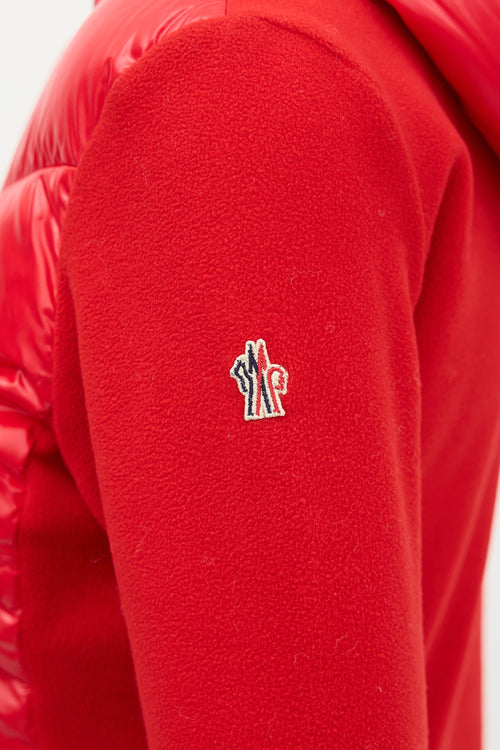 Moncler Down & Fleece Hooded Cardigan