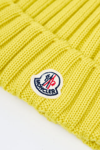 Moncler Fur Pom Pom Logo Beanie
