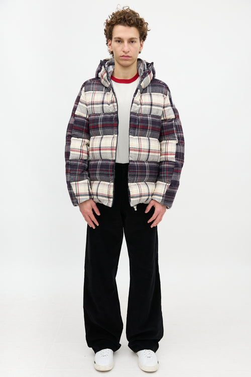Moncler Gamme Bleu Plaid Down Coat
