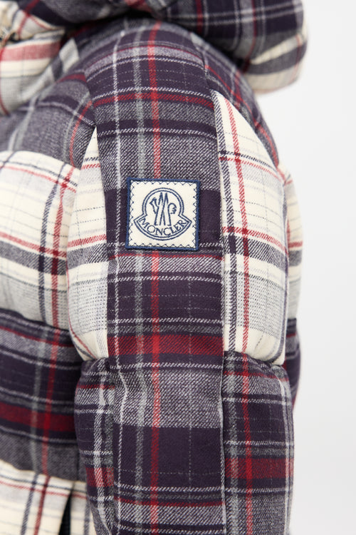 Moncler Gamme Bleu Plaid Down Coat