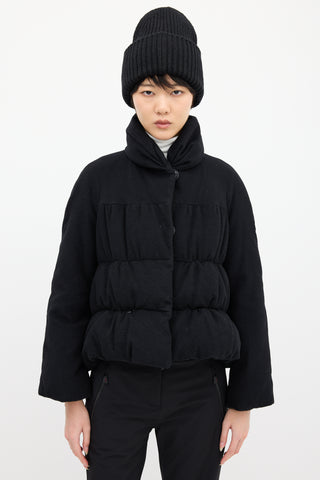 Moncler Gamme Rouge Black Down Cropped Jacket