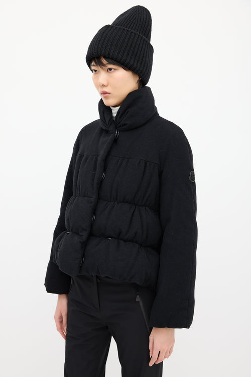 Moncler Gamme Rouge Black Down Cropped Jacket