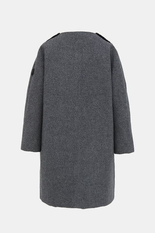 Moncler Gamme Rouge Fur Patch Coat