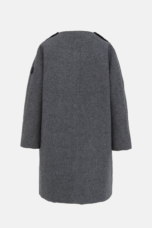 Moncler Gamme Rouge Fur Patch Coat