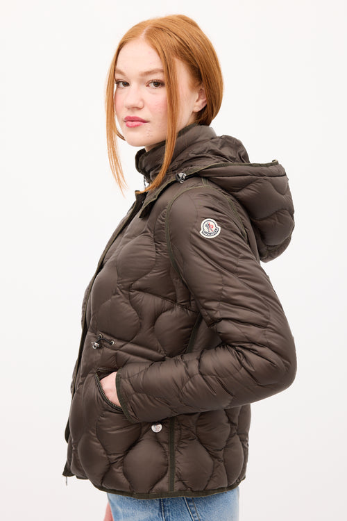 Moncler Green Down & Nylon Marmotte Puffer Jacket