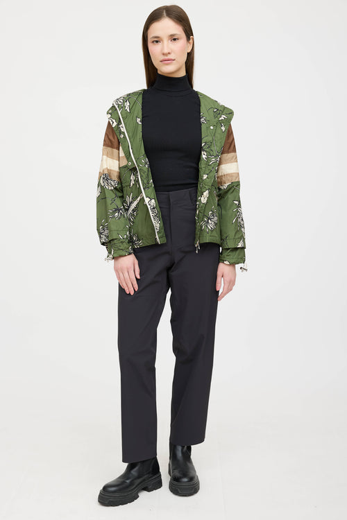 Moncler Pretoria Floral Hooded Nylon Jacket