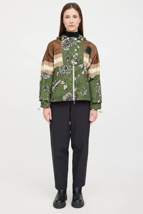 Moncler Pretoria Floral Hooded Nylon Jacket