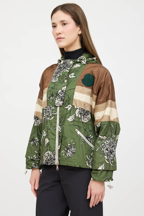 Moncler Pretoria Floral Hooded Nylon Jacket