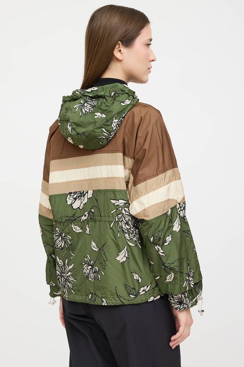 Moncler Pretoria Floral Hooded Nylon Jacket