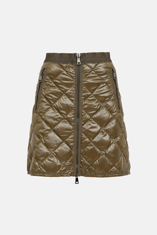 Moncler Quilted Zip Mini Skirt