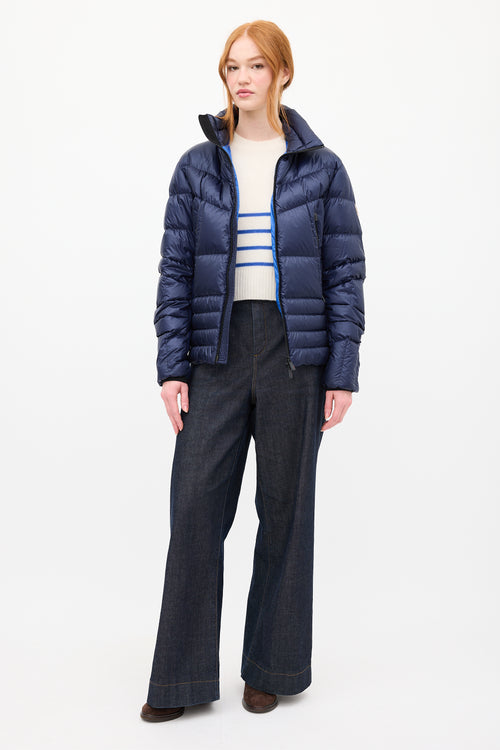 Moncler Grenoble Navy Down Canmore Puffer Jacket