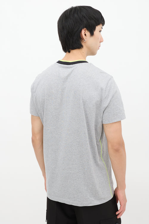 Moncler Grey Contrast Stitch Patch Logo T-Shirt