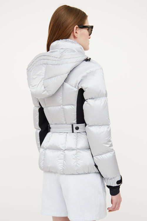 Moncler Silver Grenoble Antabia Down Puffer Coat