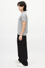 Moncler Grey & Multicolour Striped Collar T-Shirt