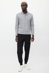 Moncler Grey & Navy Maglia Longsleeve Polo