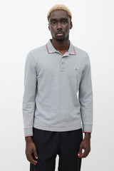 Moncler Grey & Navy Maglia Longsleeve Polo