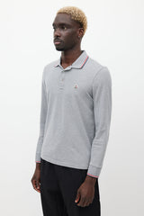 Moncler Grey & Navy Maglia Longsleeve Polo