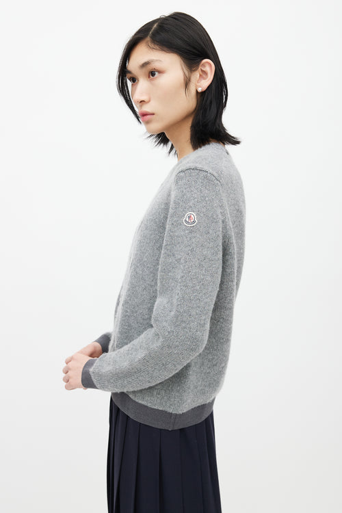 Moncler Grey Wool & Cashmere Sweater