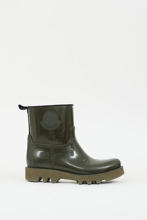 Moncler Khaki Green Rubber Ginette Boot