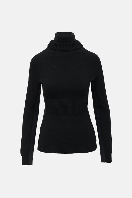 Moncler Knit & Neoprene Panelled Sweater
