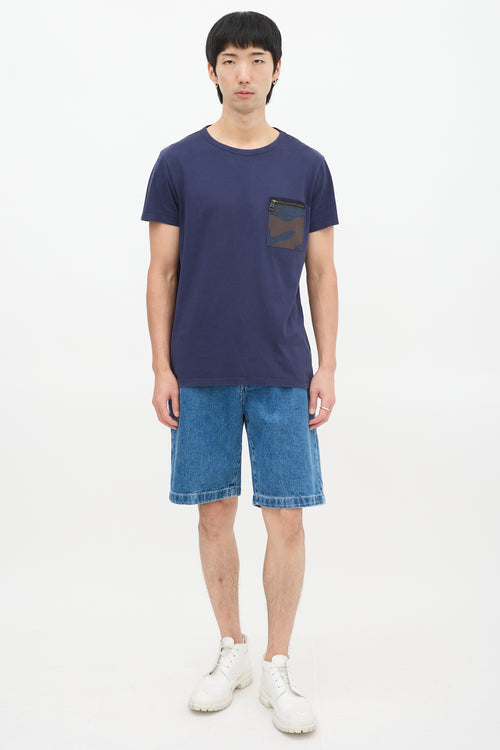 Moncler Navy Camouflage Pocket T-Shirt