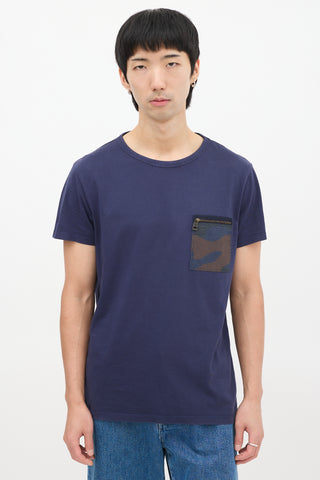 Moncler Navy Camouflage Pocket T-Shirt