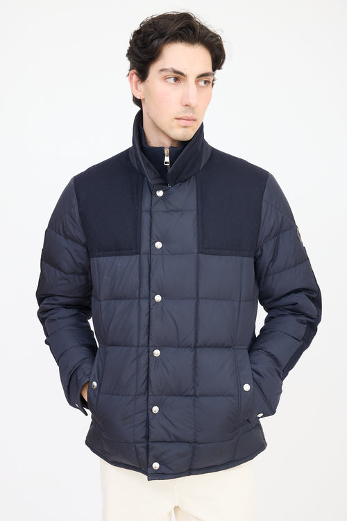 Moncler Navy Clovis Down Panelled Jacket