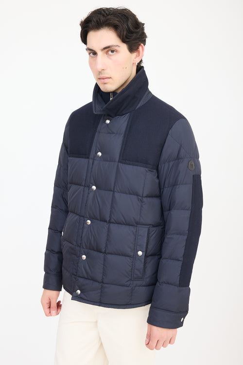 Moncler Navy Clovis Down Panelled Jacket