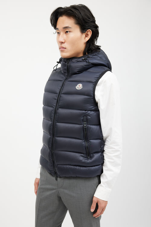 Moncler Navy Down Quilted Vest