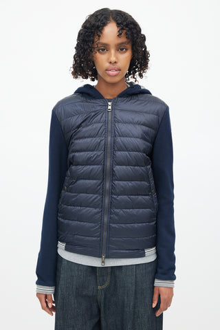 Moncler Navy Hooded Maglia Cardigan